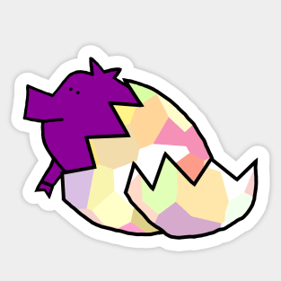 Cute Pig Hatching from Easter Egg Sticker